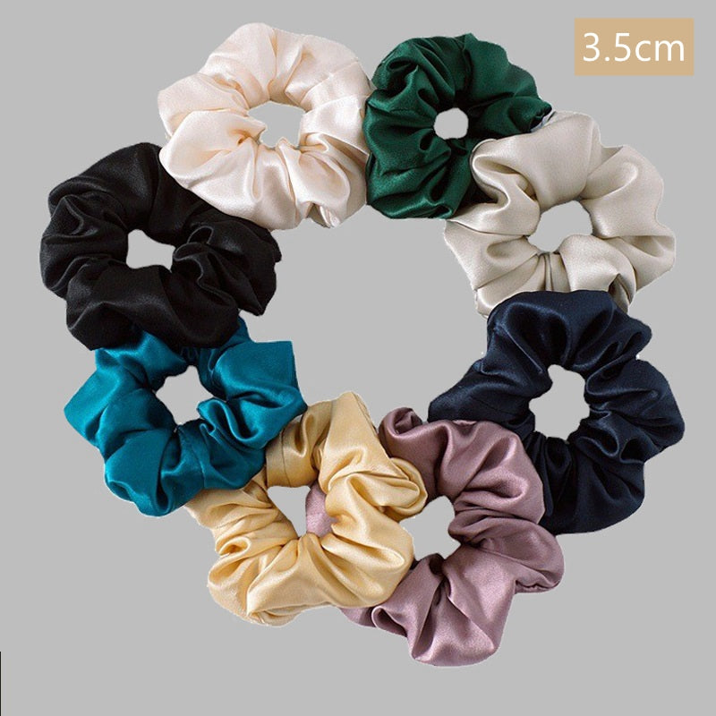 100% Mulberry Silk Scrunchies , 30 colors