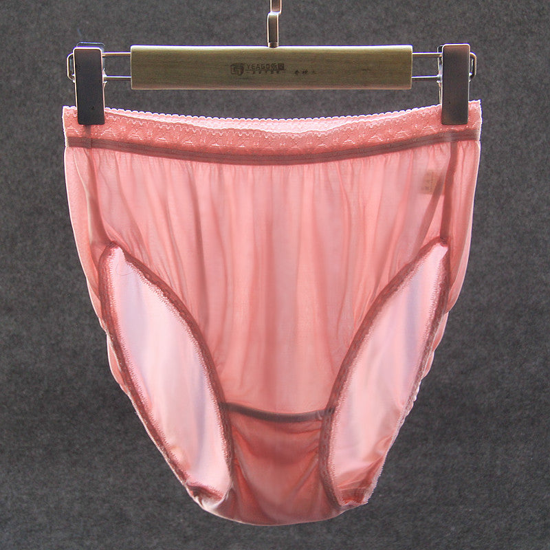 Pantie en soie pour femmes, coupe ample, taille haute