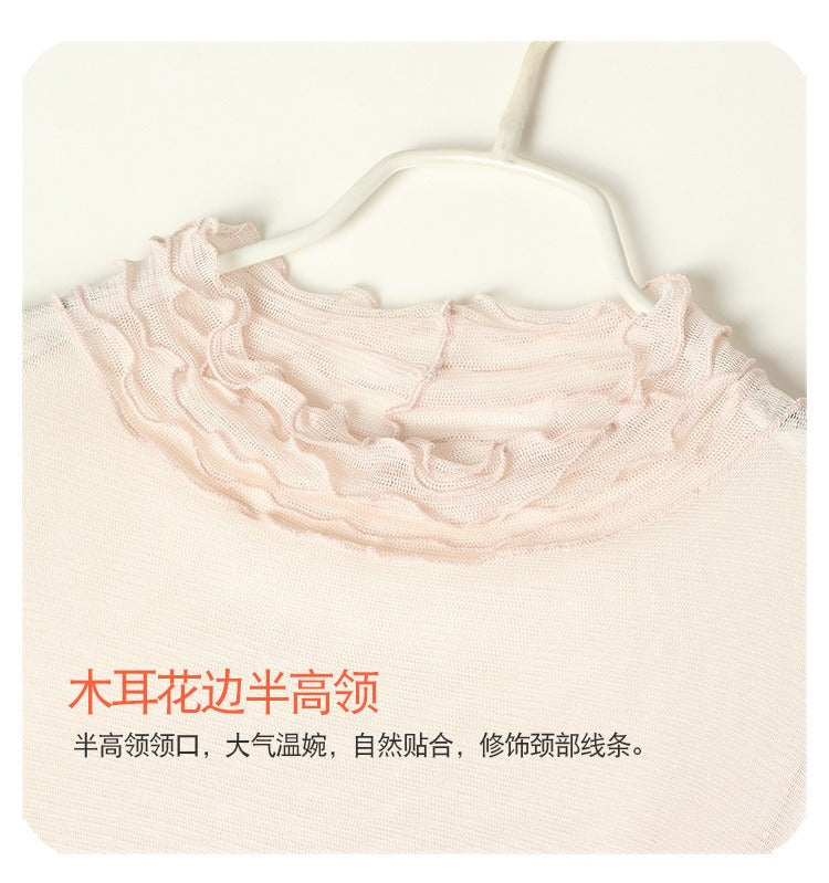 Silk Detachable Collar, Sweater Base Shirt, Solid colors