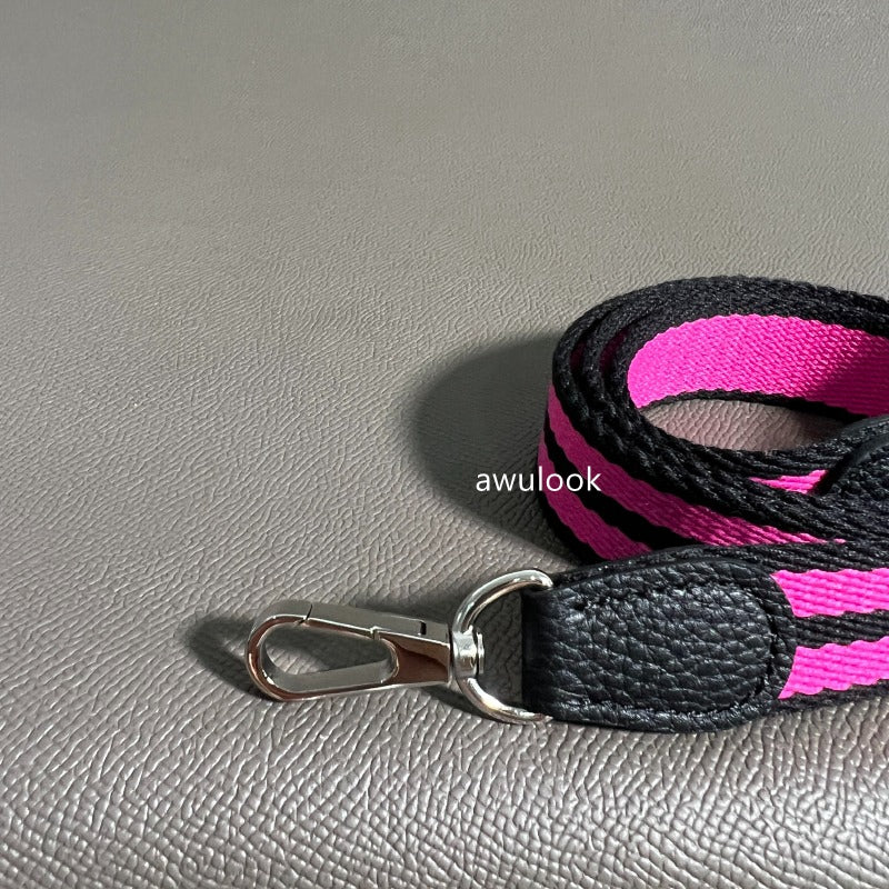 Custom 1"/25mm Canvas Bag Strap for Evelyne/Kelly- magenta black stripe