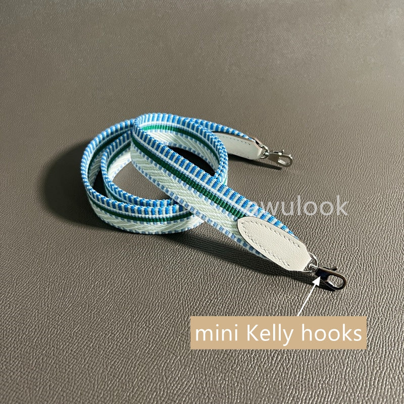 Custom 1"/25mm Canvas Bag Strap for Kelly bag- blue white green