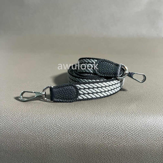 Custom 1"/25mm Canvas Bag Strap for Evelyne/Kelly- gray black stripe