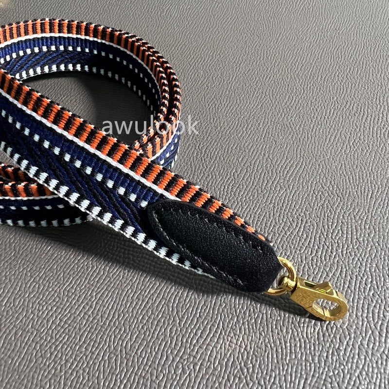 Custom 1"/25mm Canvas Bag Strap for mini Kelly- navy orange