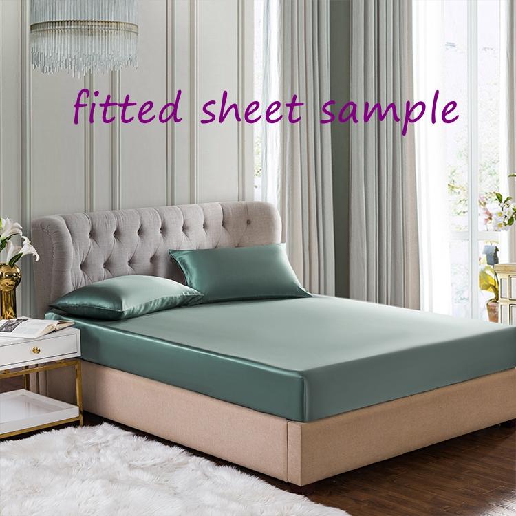 25Momme Seamless Luxury Silk Fitted Sheet/Flat Sheet/Dovut Cover/Bedding Set, Emerald - Awulook