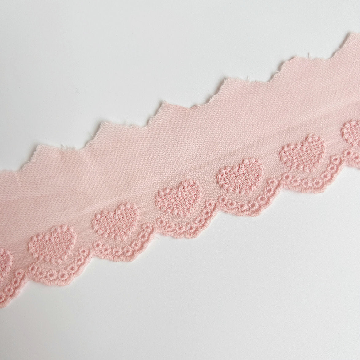 Cotton Lace Trim, Eyelet Embroidery Cotton Lace, DIY Lace Scrunchie-Heart