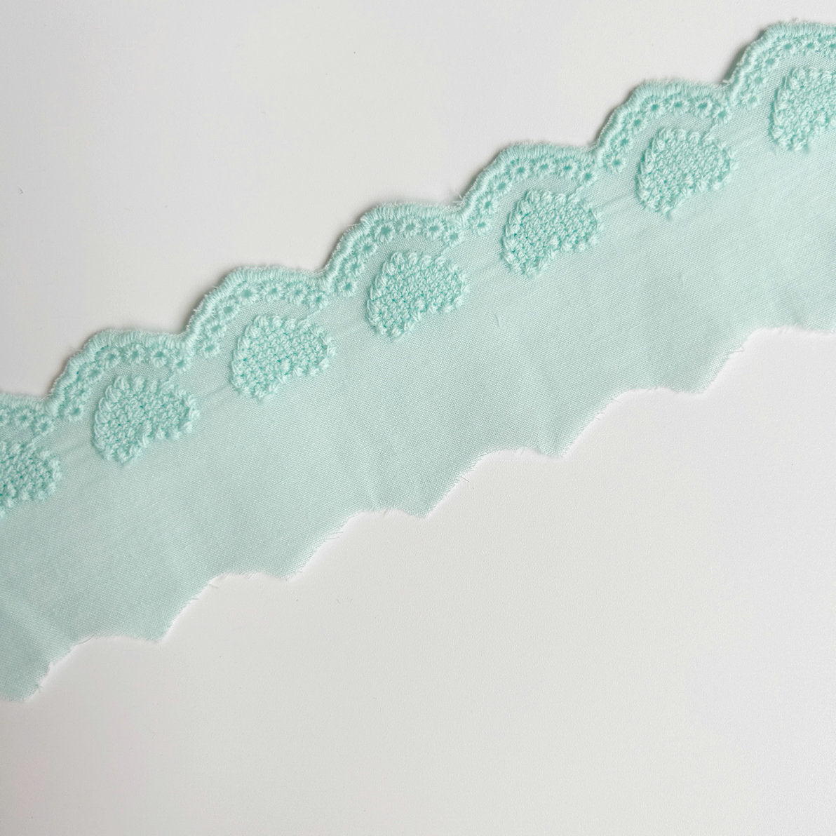 Cotton Lace Trim, Eyelet Embroidery Cotton Lace, DIY Lace Scrunchie-Heart