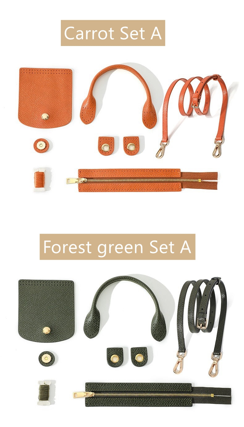 Full grain Leather DIY Kit for Le Pliage Pouch