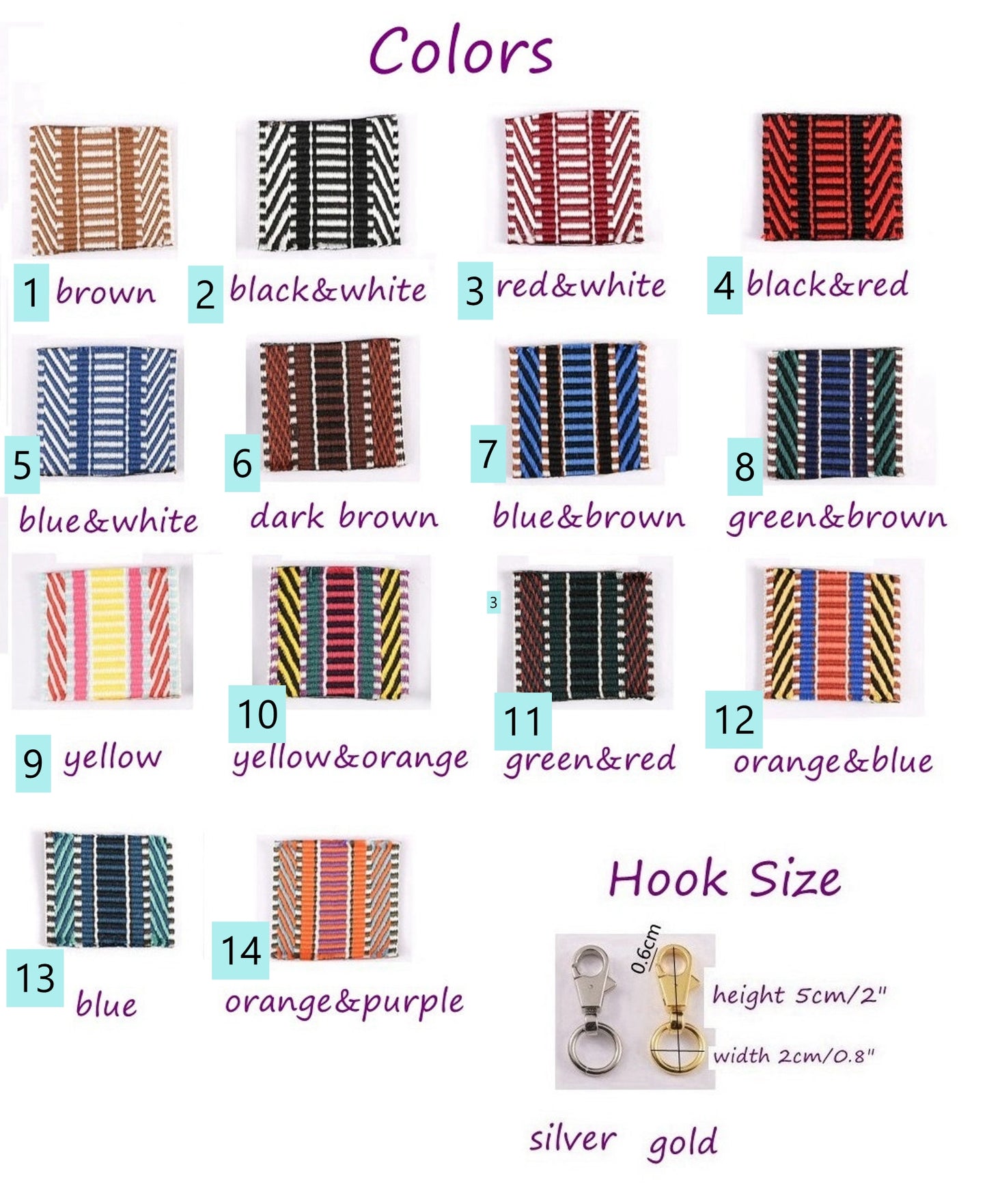 Customized 5cm/2" Sangle bag straps, 50 Colors+ - Awulook