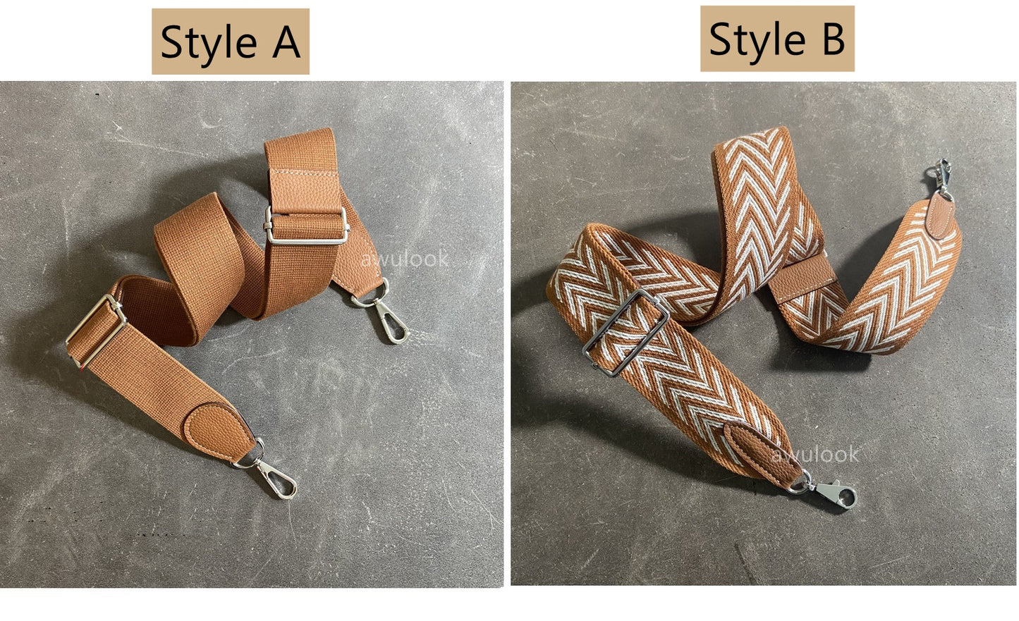 Customized 5cm/2" Widen Canvas Strap for Evelyne/Kelly- Gold