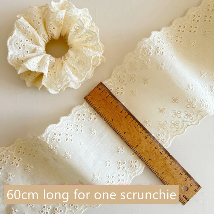 Exquisite Floral Cotton Lace Trim, Eyelet Embroidery Cotton Lace