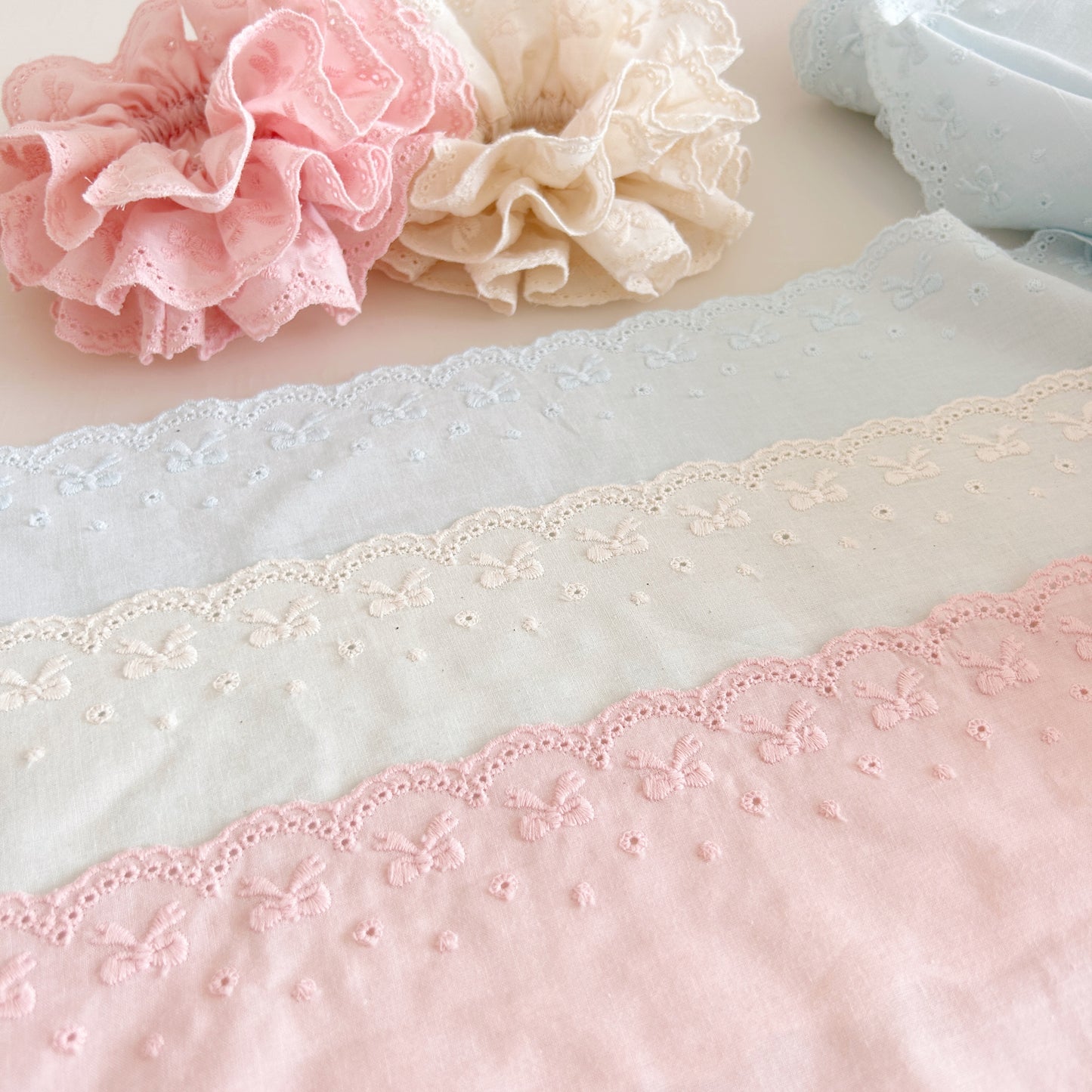 Exquisite Floral Cotton Lace Trim, Eyelet Embroidery Cotton Lace