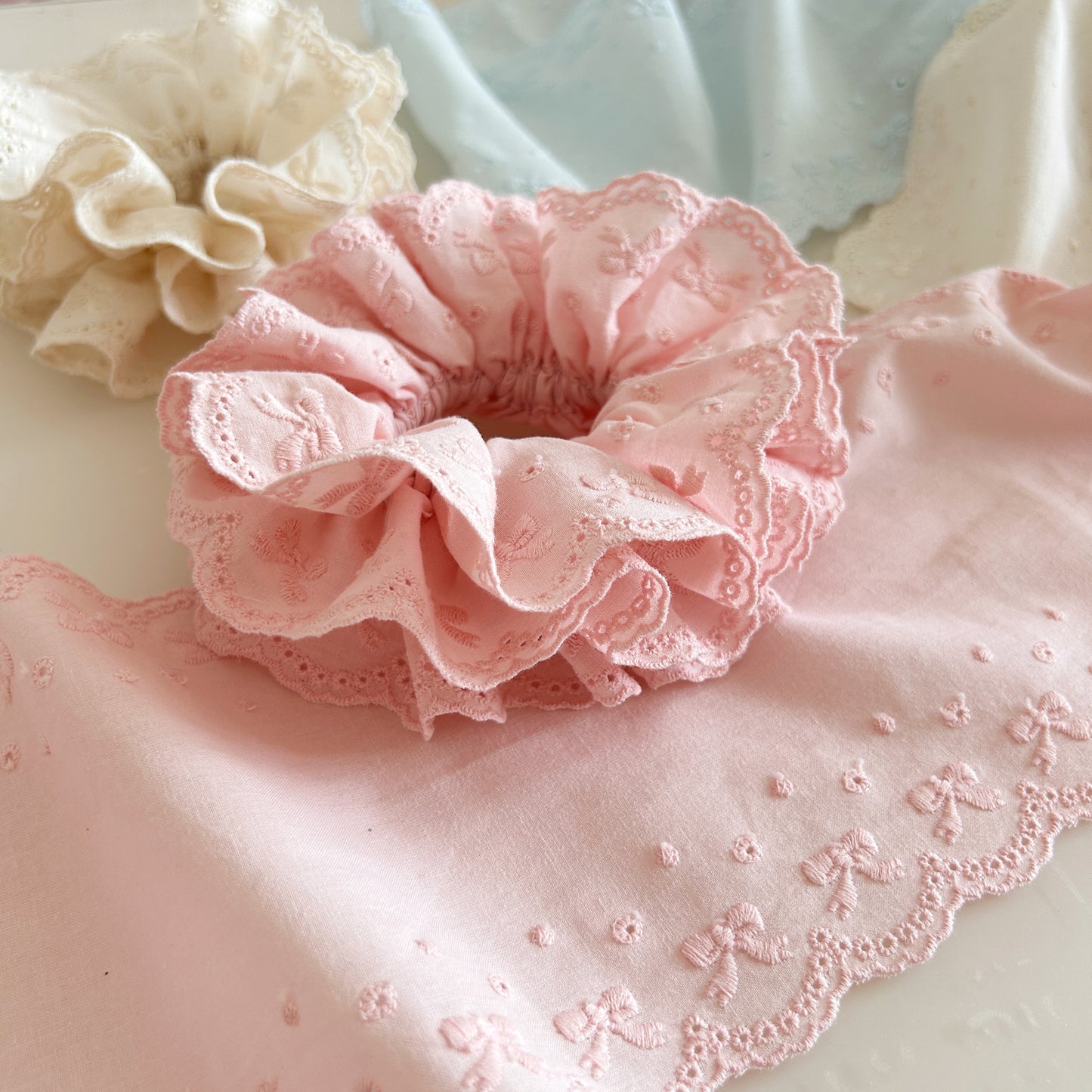 Exquisite Floral Cotton Lace Trim, Eyelet Embroidery Cotton Lace