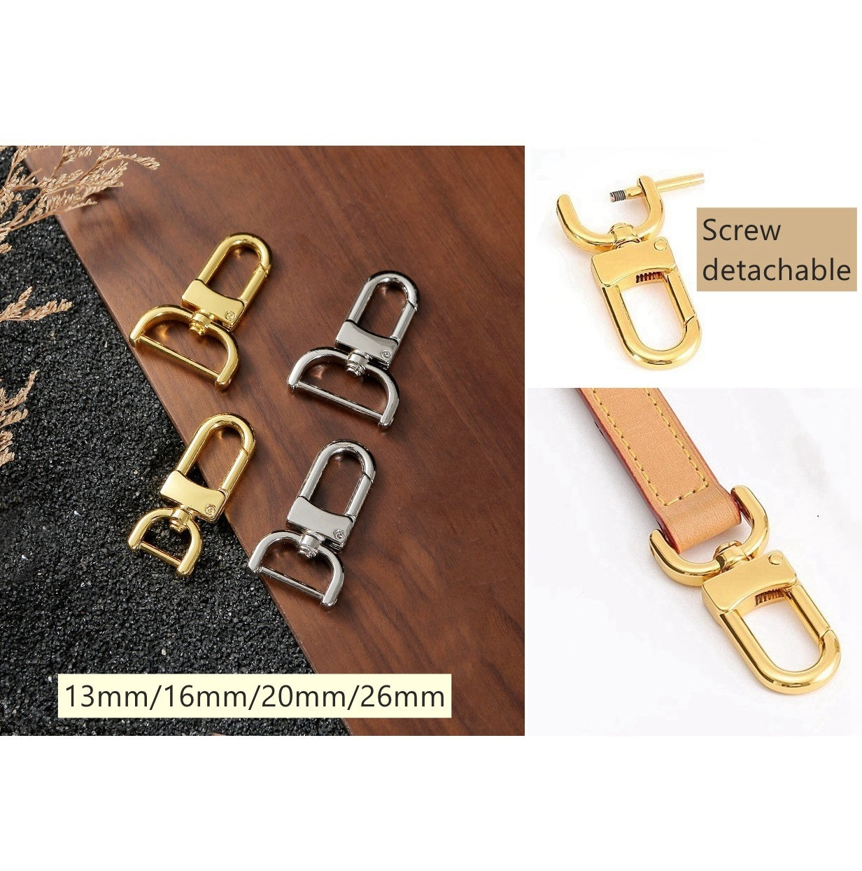 Detachable Swiveling Clasp/Spring Hooks