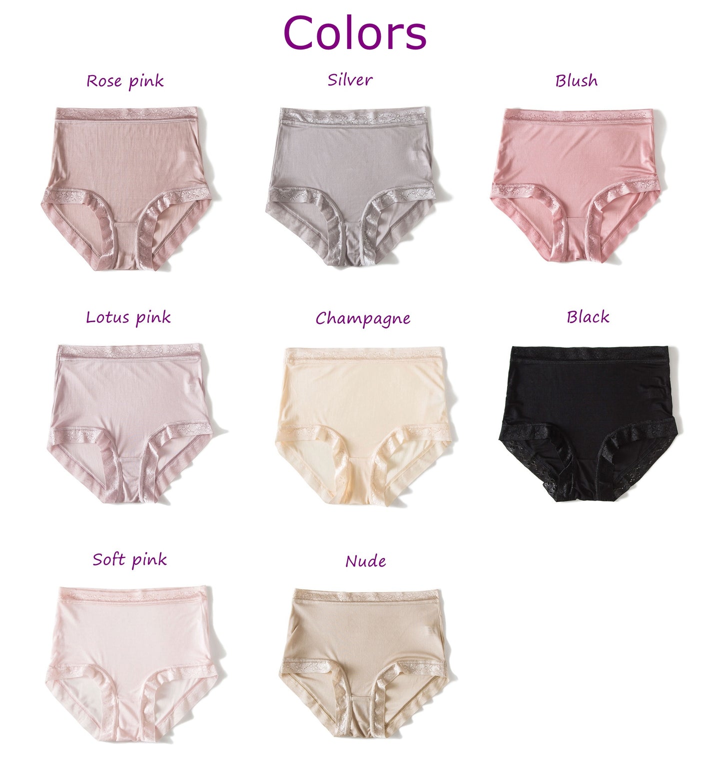 Women Silk Panties, Mid-High Waist