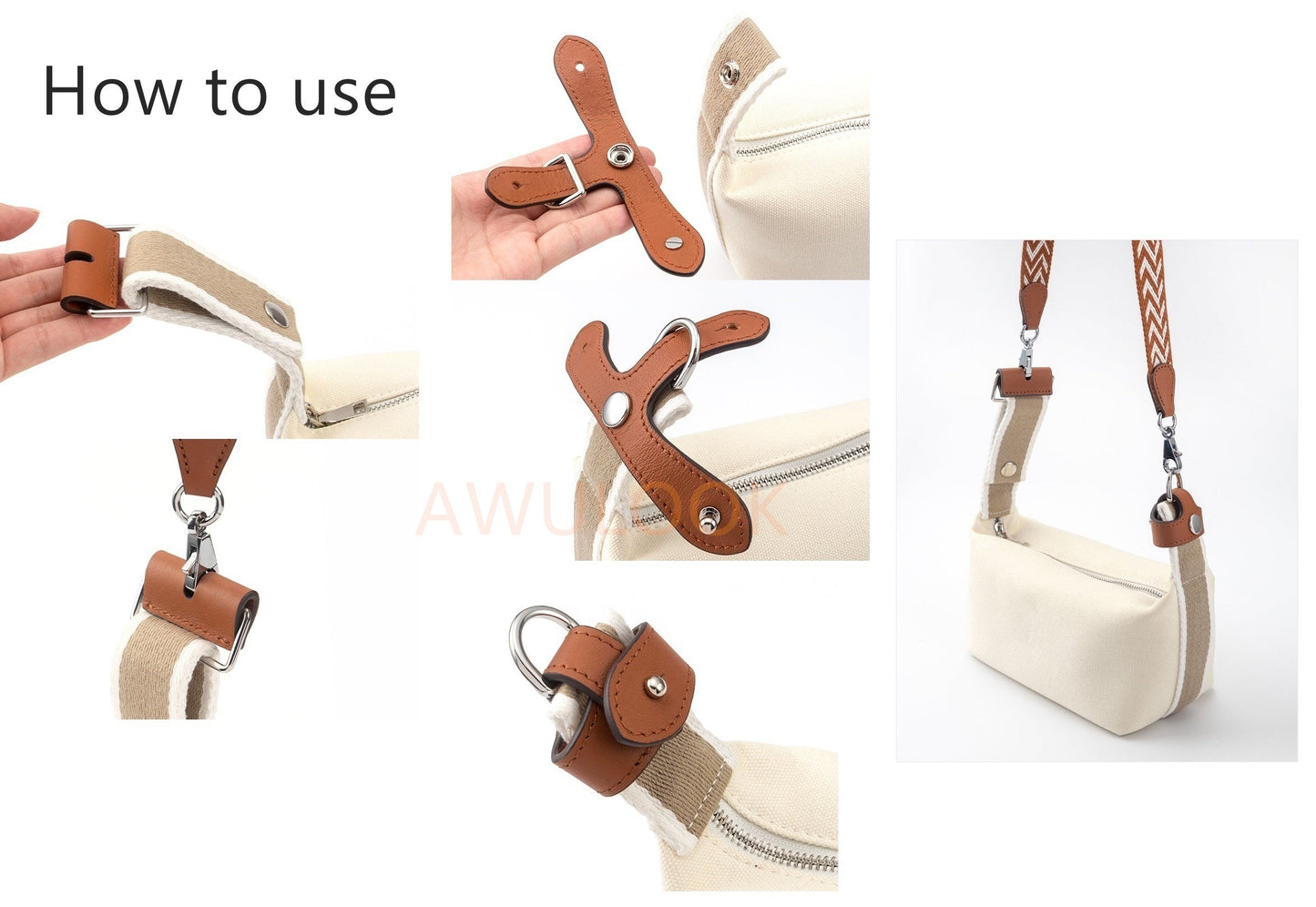 5cm Shoulder/Crossbody Strap/Connector for Hermes Bride-A-Brac Case