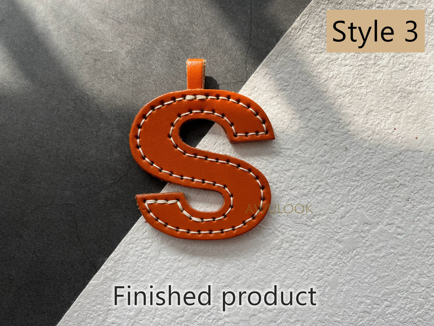 Genuine Leather Letter/Initial bag charm