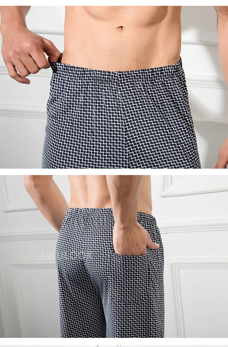 Short de pyjama en soie pour hommes