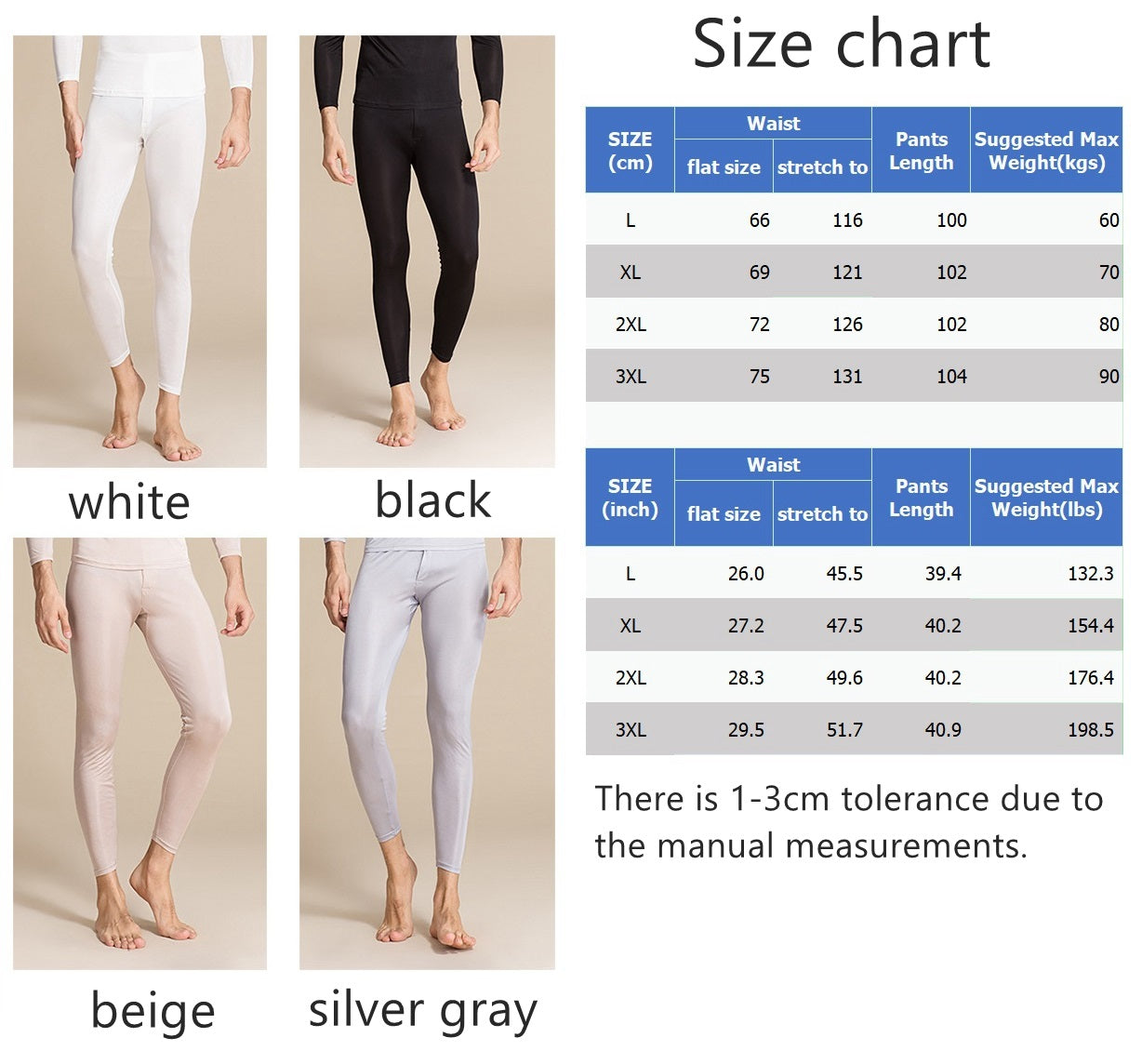 Men 100% Silk Leggings/Tight/Thermal Underwear - Awulook
