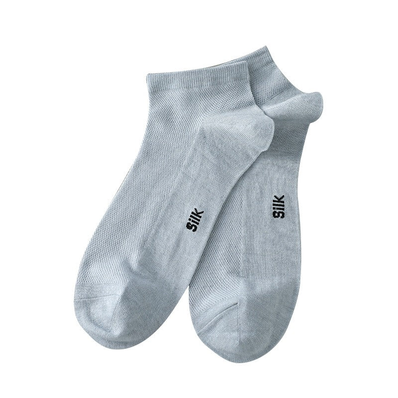 Men Silk Boat Socks