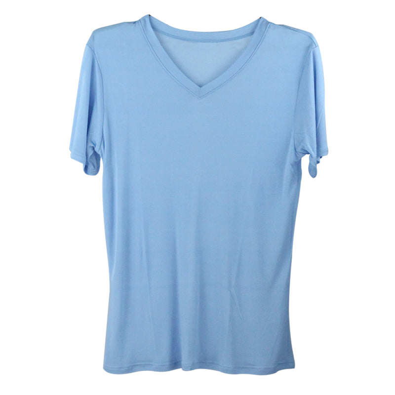 Men Mulberry Silk V neck T-shirt