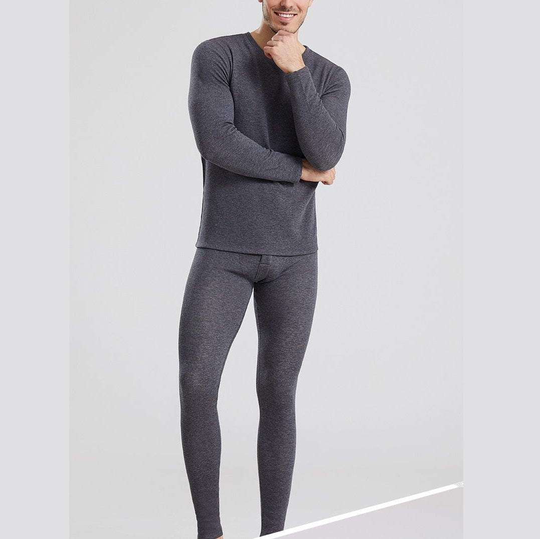 Herren-Sweatshirt/Leggings/Thermounterwäsche aus Maulbeerseide mit Rundhalsausschnitt