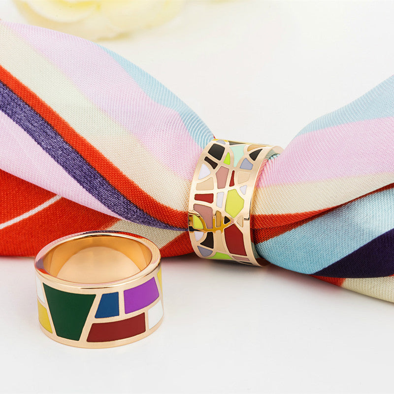 Color Enamel Scarf Rings, 30 colors+