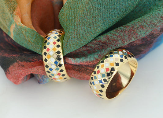 Color Enamel Scarf Ring