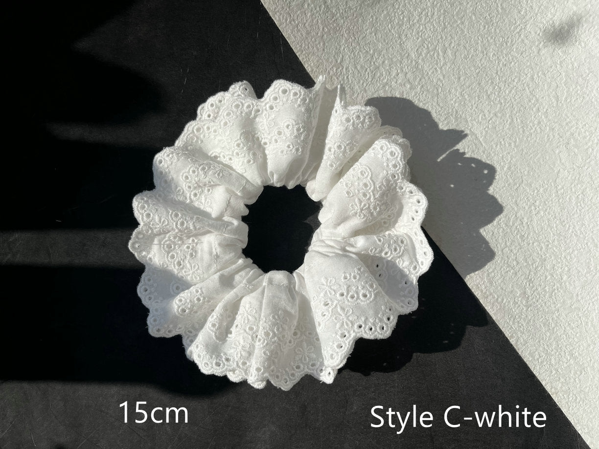 Oversized Silk Lace Scrunchie