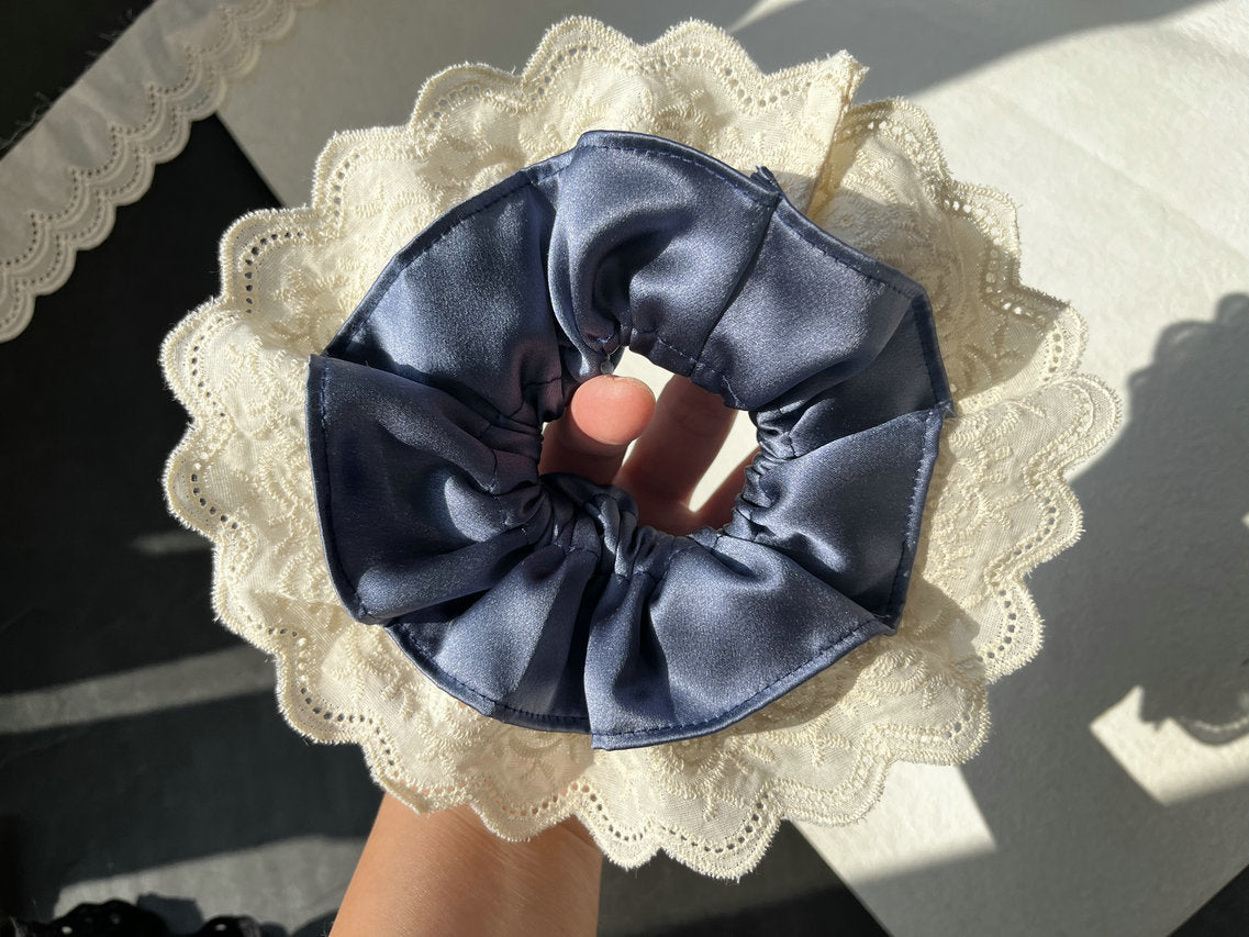 Oversized Silk Lace Scrunchie