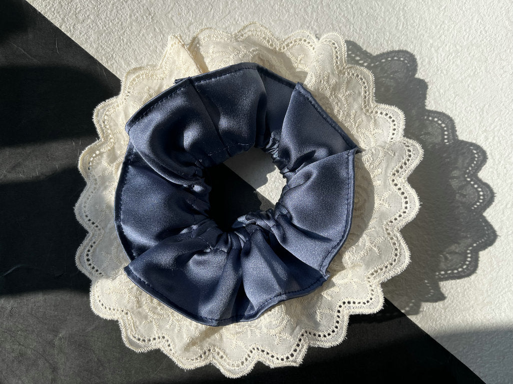 Oversized Silk Lace Scrunchie