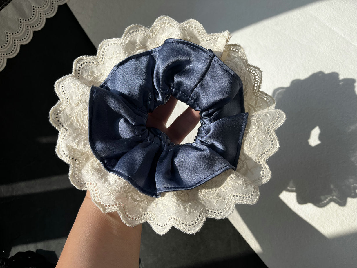 Oversized Silk Lace Scrunchie