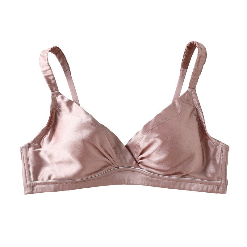 Widen Strap Women Silk Bra 19momme