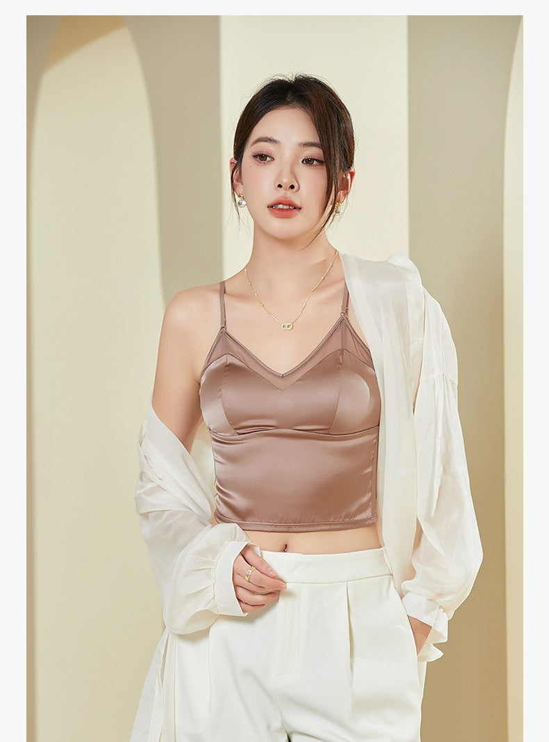 2024 NEW IN, Women Silk Lace Camisole bra