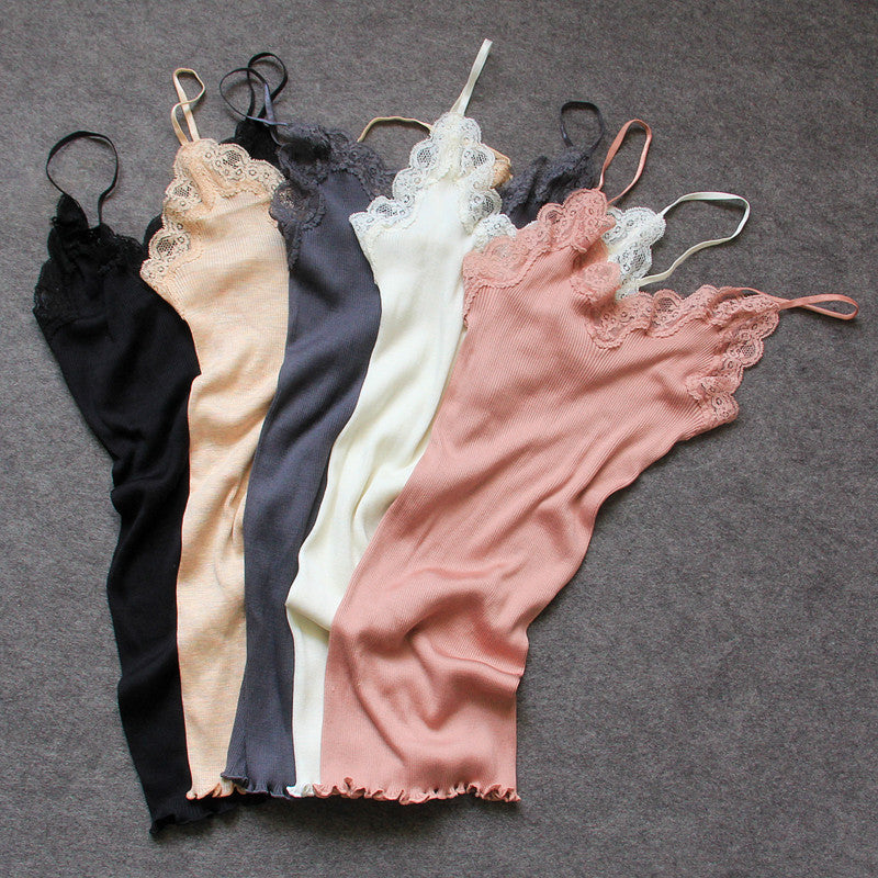Women Silk Lace Camisole/Vest, 15 colors