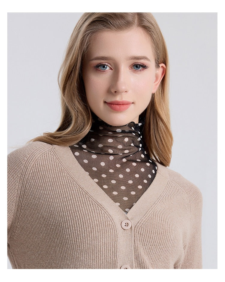 Silk Detachable Collar, Sweater Base Shirt, Turtleneck Top