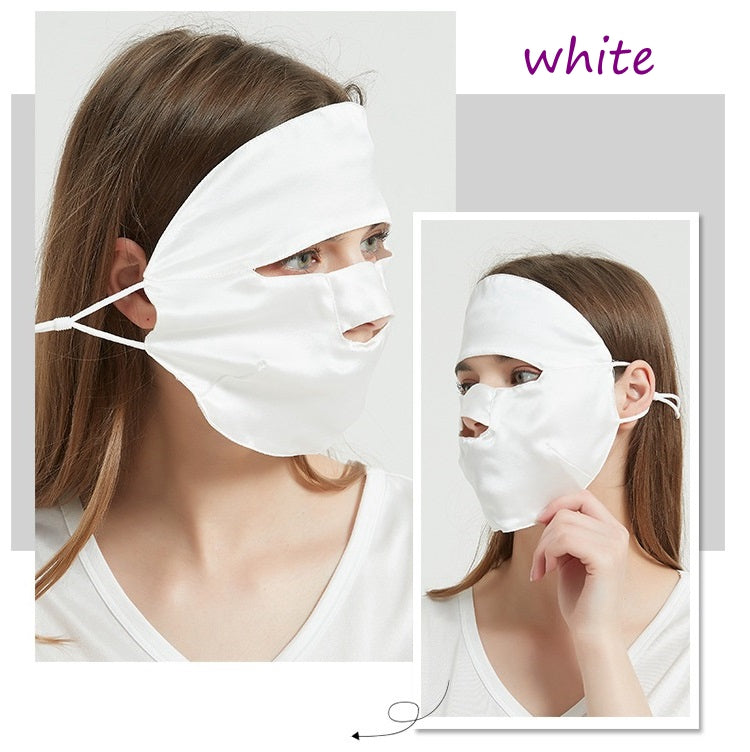 Masque facial et cache-cou en soie à protection complète