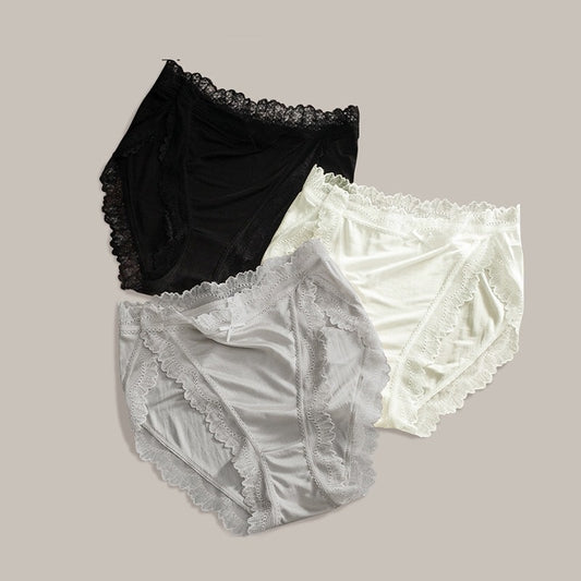 Women Silk Lace trim Panties