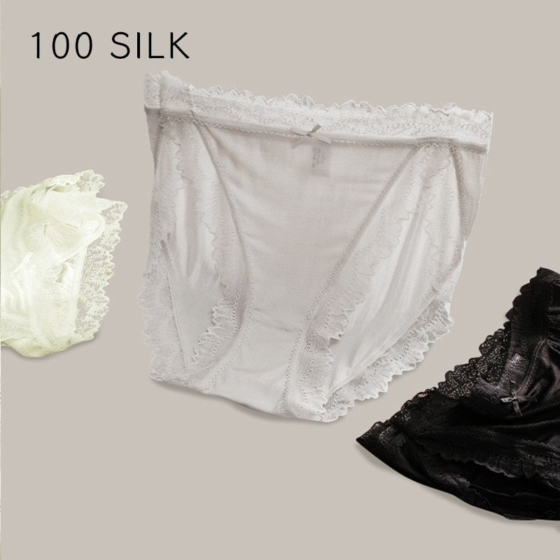 Women Silk Lace trim Panties