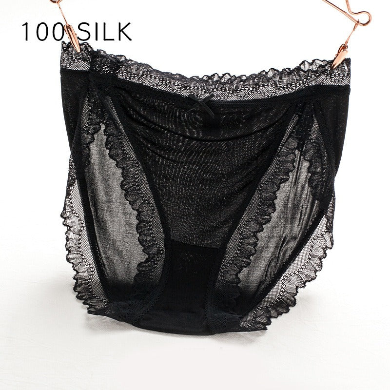 Women Silk Lace trim Panties