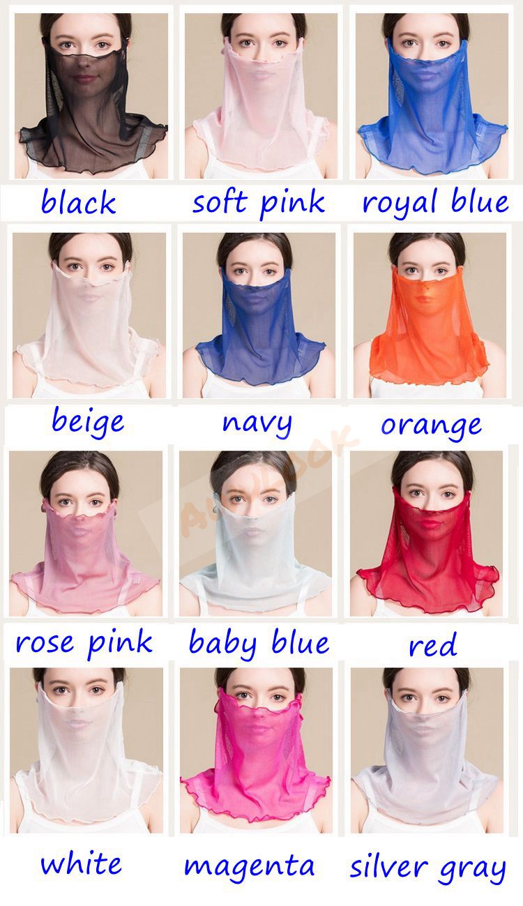 Silk Mask Scarf, Neck Gaiter, UV Protection