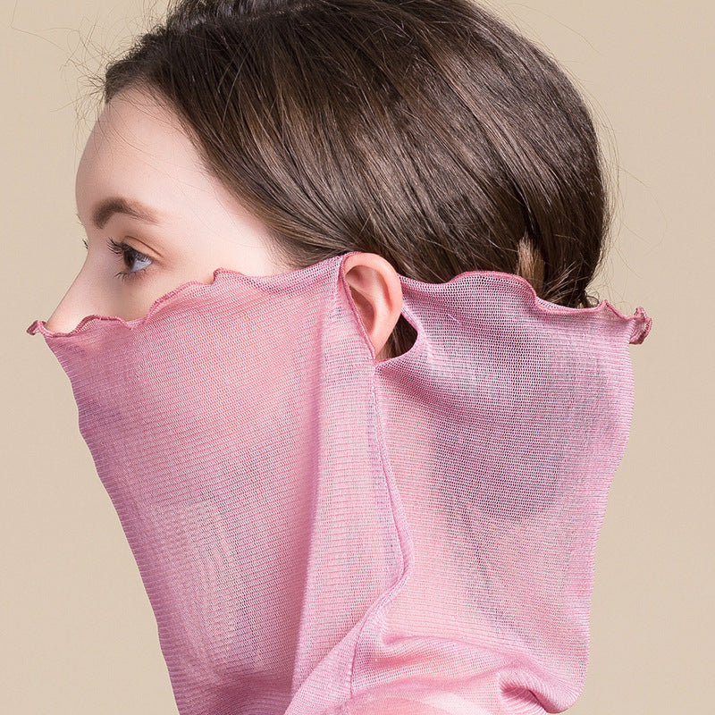 Silk Mask Scarf, Neck Gaiter, UV Protection