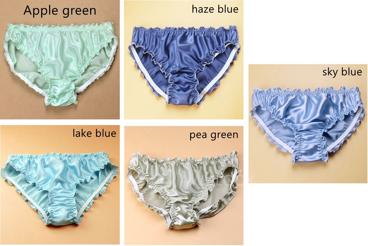 Women Silk Ruffled Pantie, Mid-waist