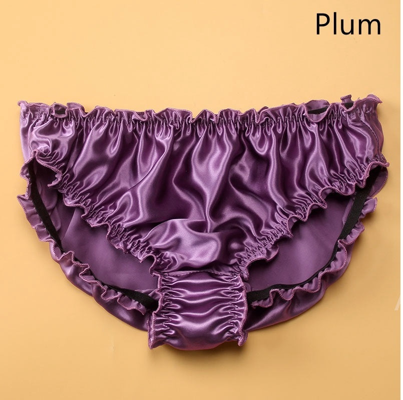 Women Silk Ruffled Pantie, Mid-waist