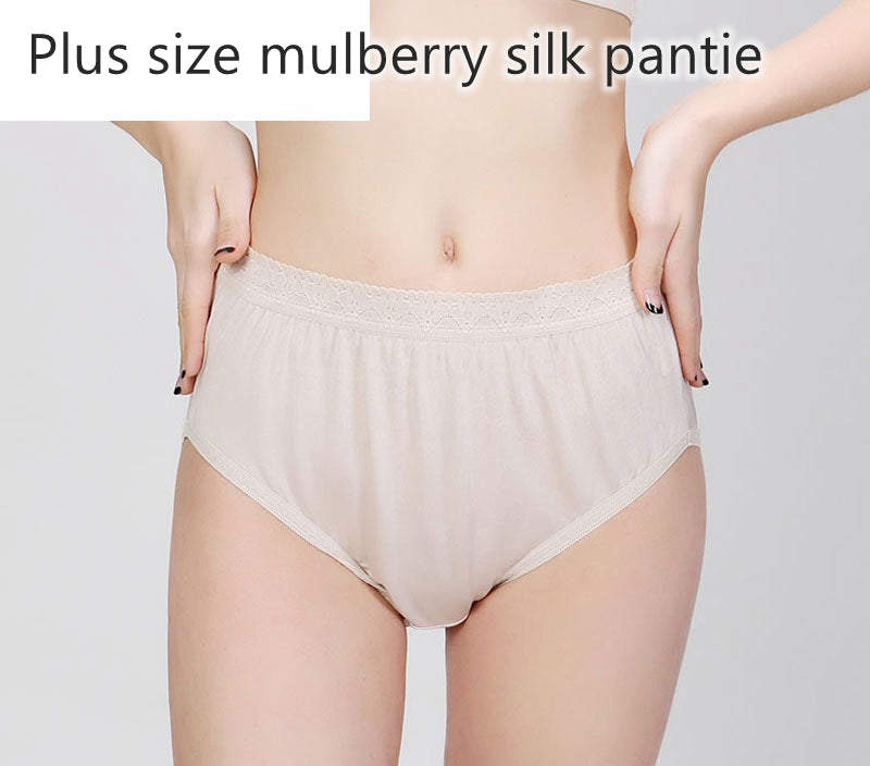 Pantie en soie pour femmes, coupe ample, taille haute