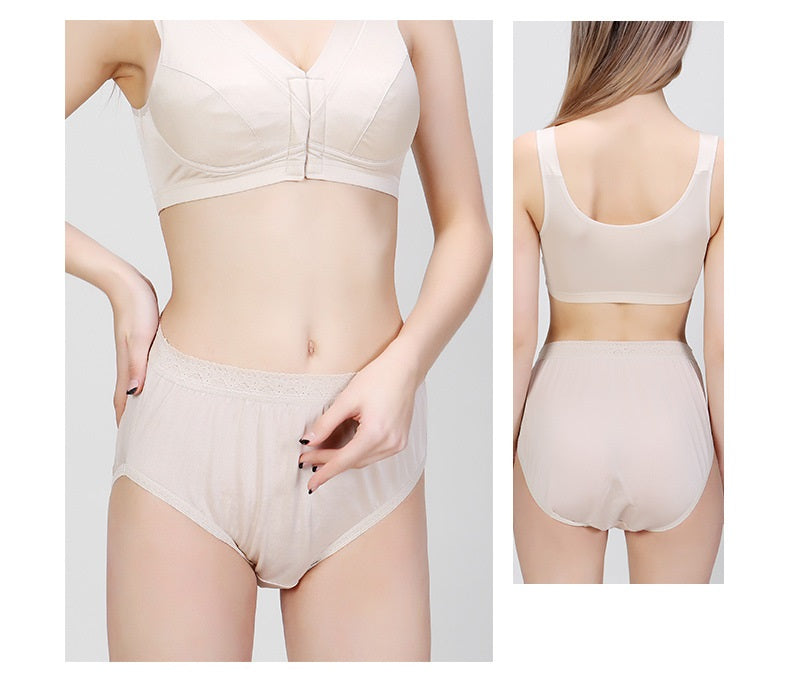 Pantie en soie pour femmes, coupe ample, taille haute