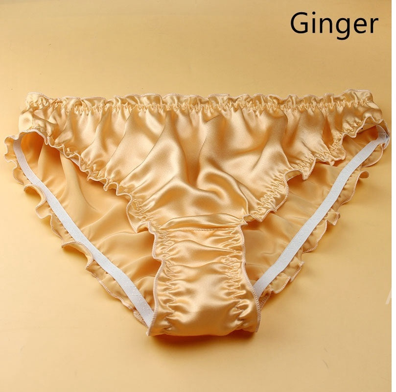 Women Silk Ruffled Pantie, Mid-waist