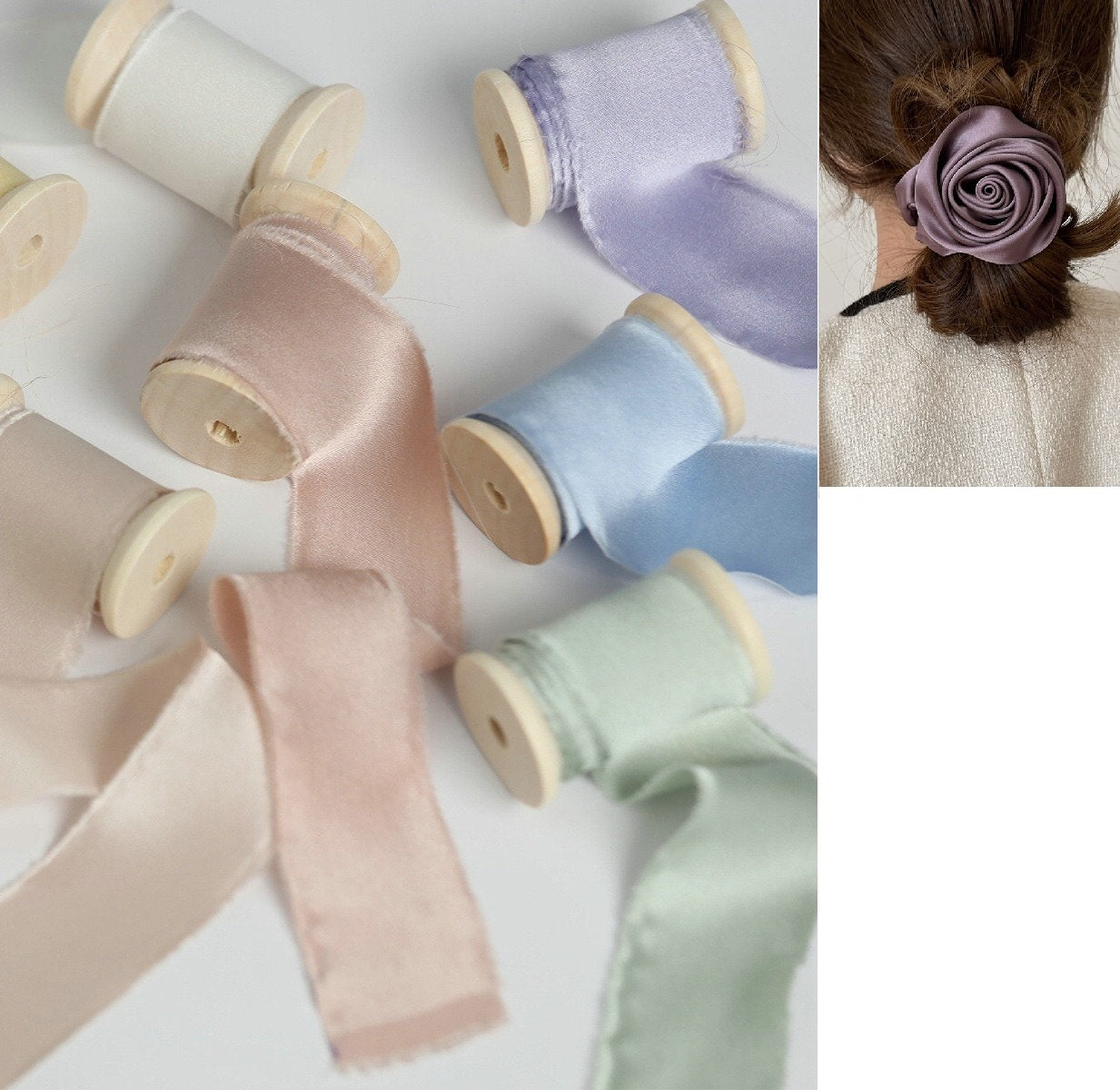 100% Silk Ribbon, DIY Rose/Scrunchies