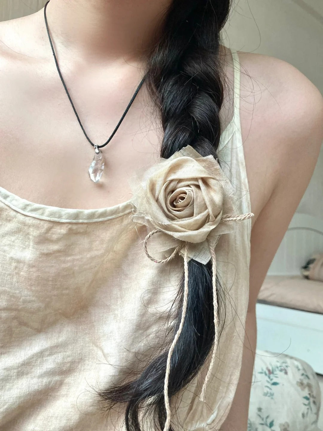 Silk Rose Scrunchie