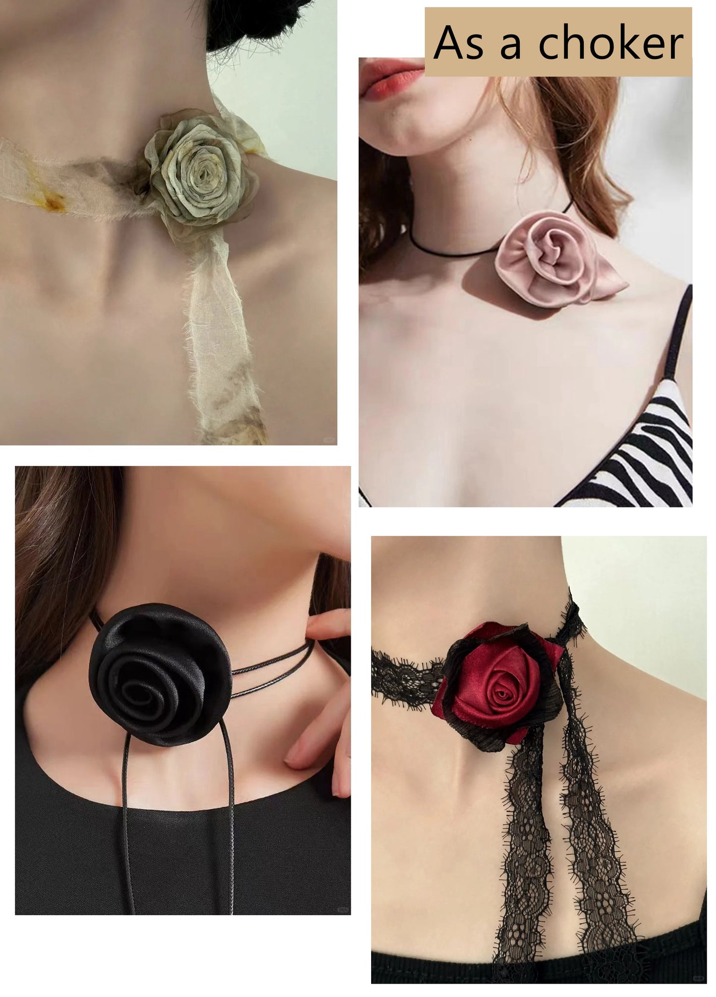 Silk Rose Scrunchie