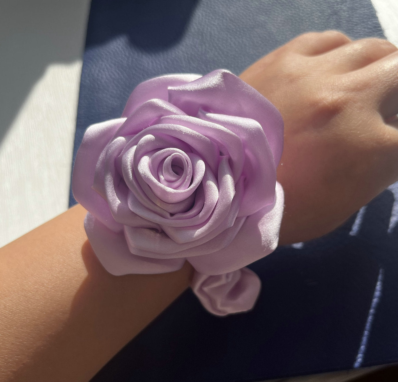 Silk Rose Scrunchie